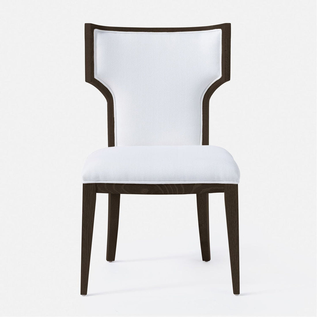 Modern fabric on a traditional chair.  Dining chair upholstery, Upholstery fabric  for chairs, Modern wingback chairs