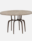 Made Goods Cyrano Metal Dining Table in Warm Gray Marble