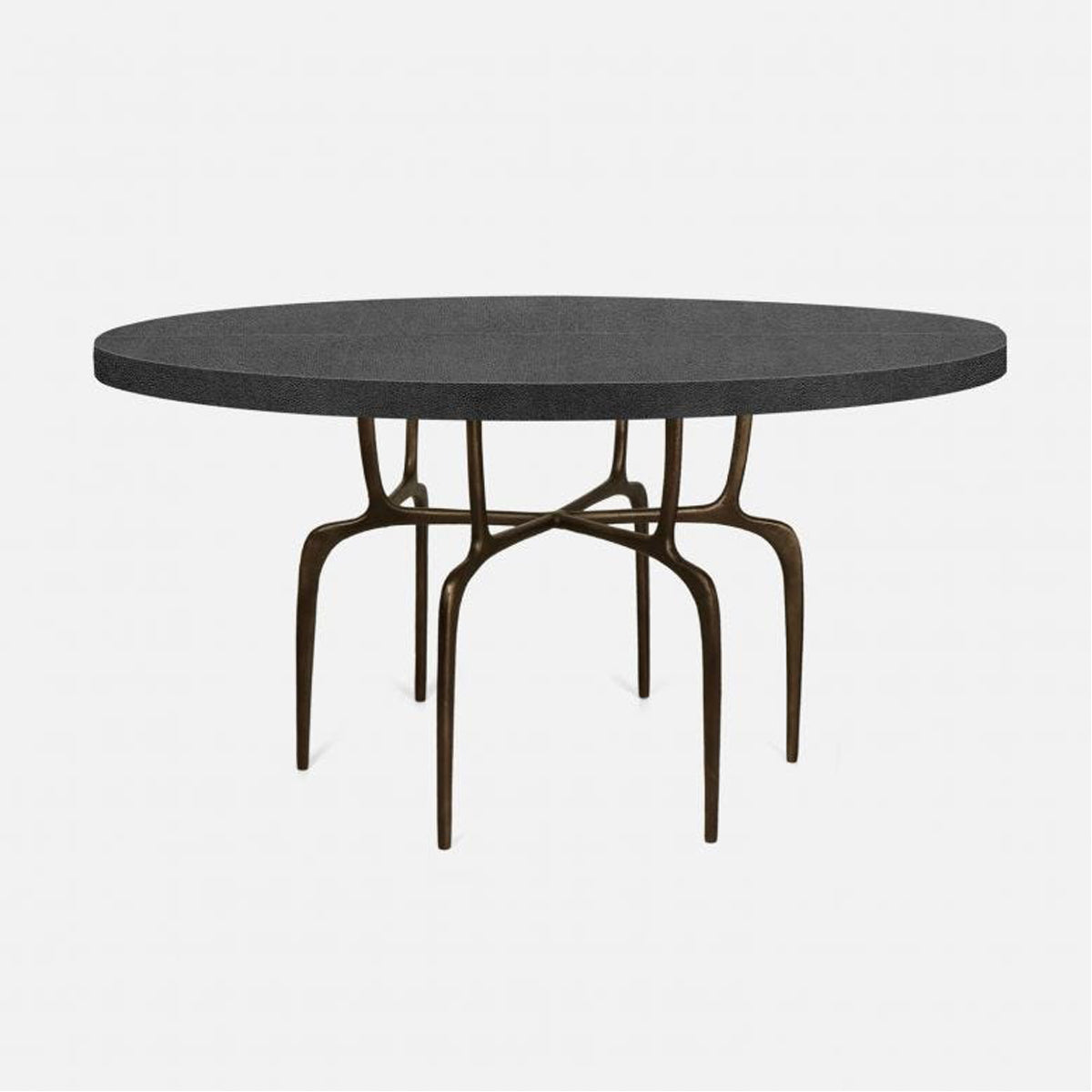 Made Goods Cyrano Metal Dining Table in Faux Shagreen