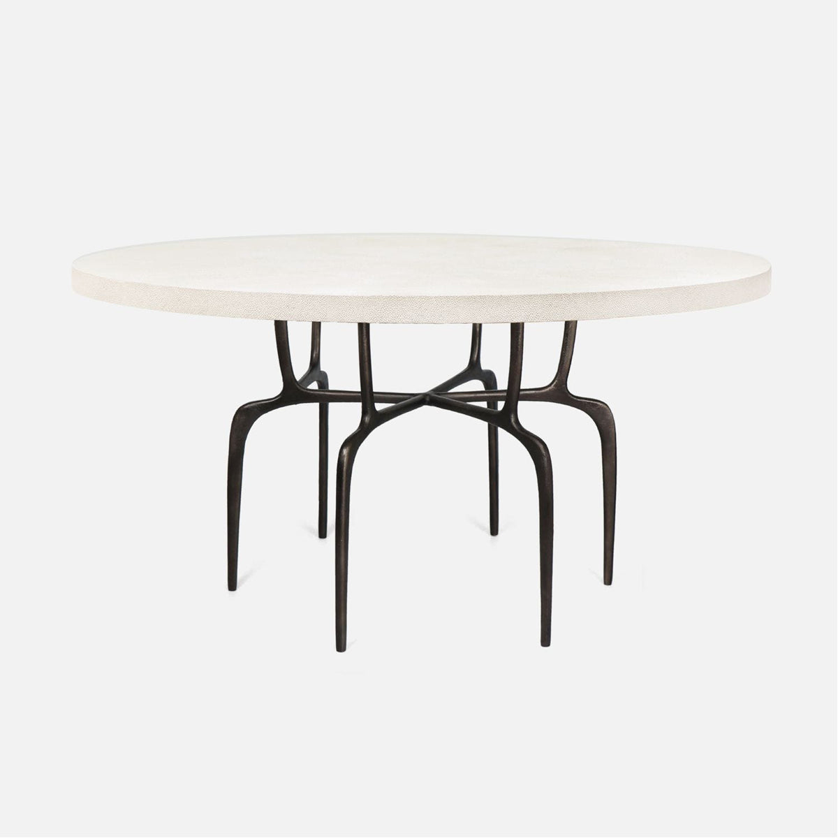 Made Goods Cyrano Metal Dining Table in Faux Shagreen