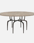 Made Goods Cyrano Metal Dining Table in Warm Gray Marble