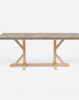 Made Goods Dane Rectangular Farm Dining Table in Warm Gray Marble