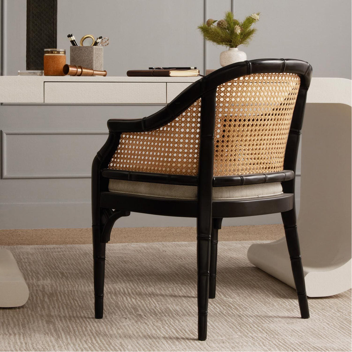 Barrel dining chair online with arms