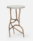 Made Goods Genevier Brass Tripod Base Side Table in Shell