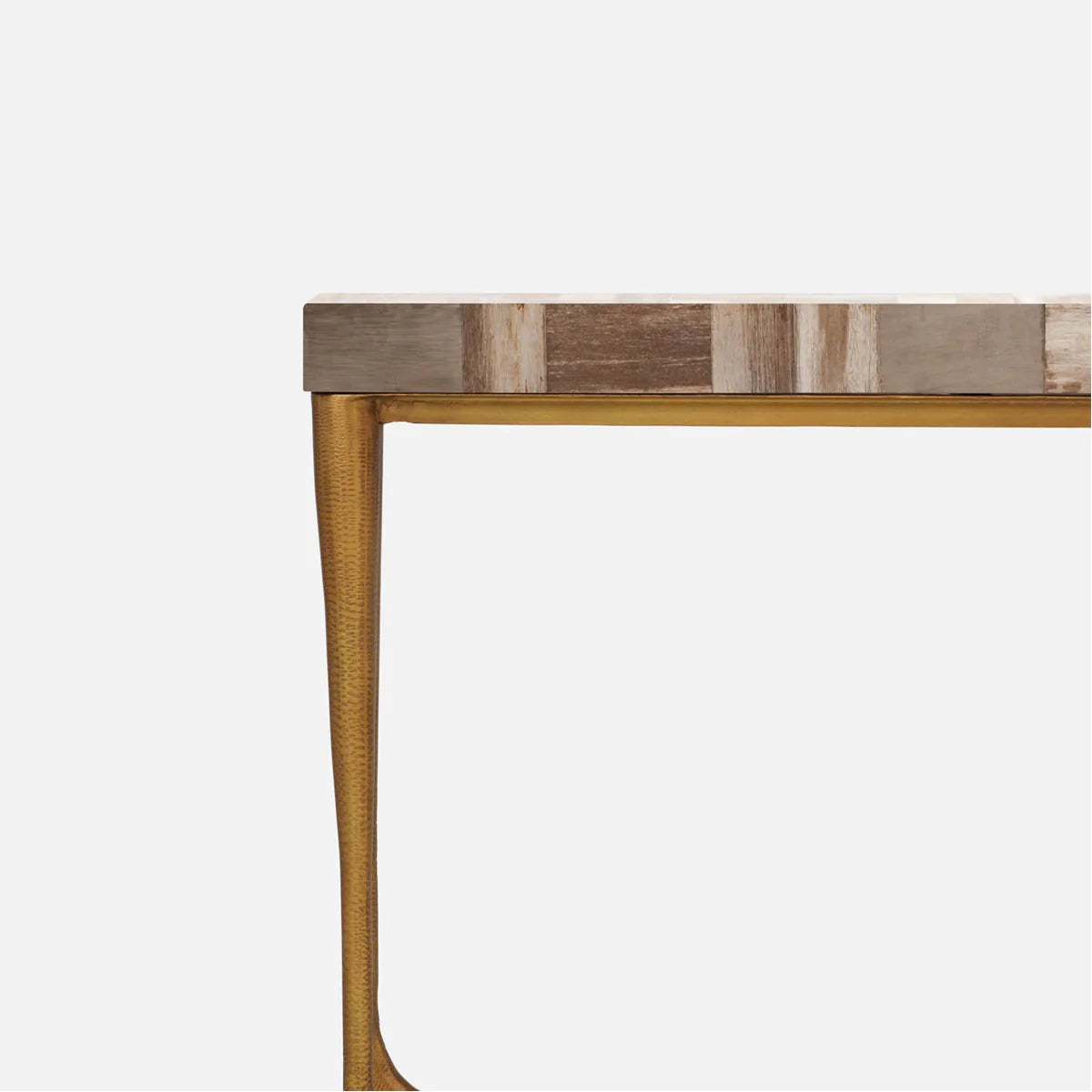 Made Goods Giordano Sculptural Console Table in Faux Linen