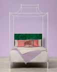 Made Goods Janelle Scalloped Iron Canopy Bed in Arno Fabric