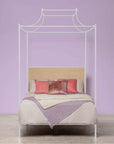 Made Goods Janelle Scalloped Iron Canopy Bed in Ettrick Cotton Jute