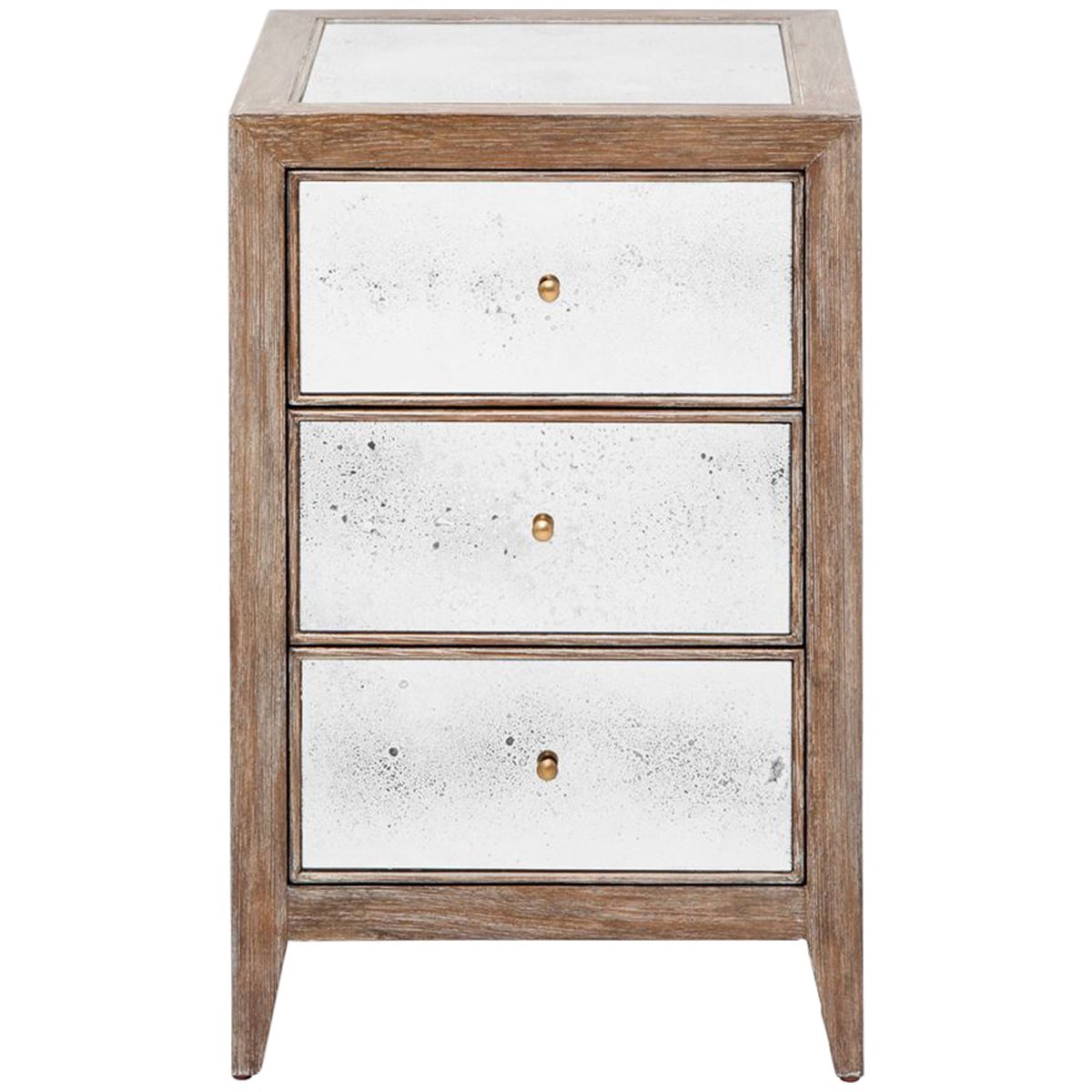 Made Goods Mia Mirrored Single Nightstand in Oak