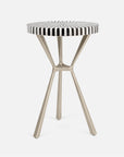 Made Goods Paislee Iron Tripod Side Table in Striped Marble