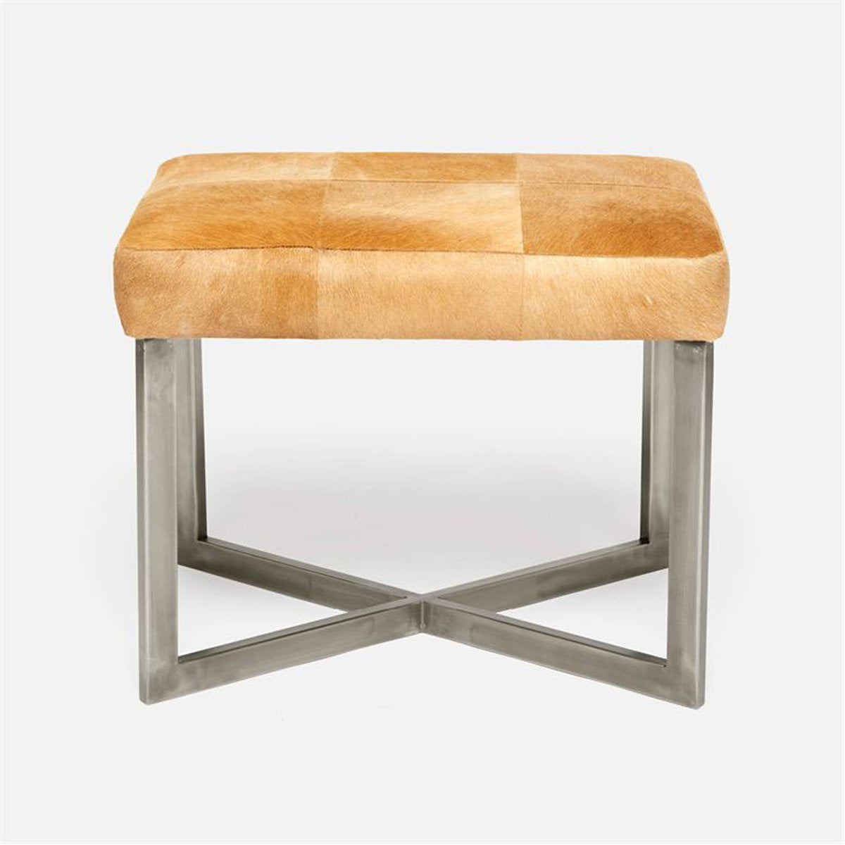 Made Goods Roger Cowhide Single Bench in Marano Wool-On Lambskin