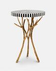 Made Goods Tressa Tree Bramble Table, Black/White Striped Marble