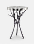 Made Goods Tressa Tree Bramble Table, Black/White Striped Marble