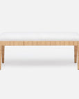 Made Goods Wren Upholstered Rattan Double Bench in Arno Fabric