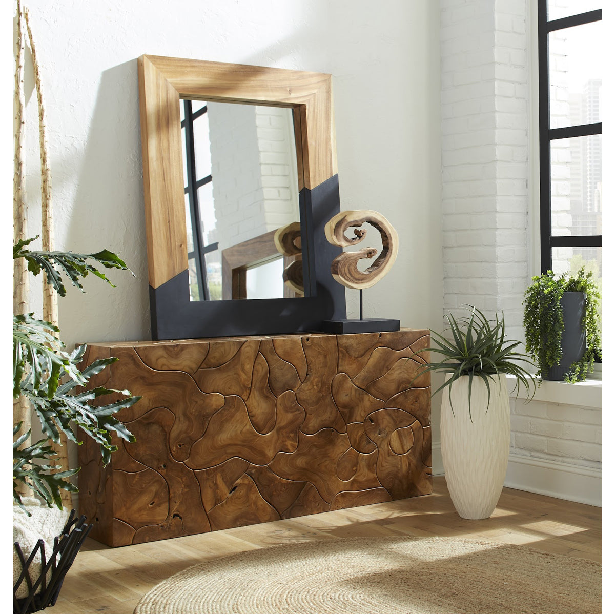 Phillips Collection Teak Slice Console Table