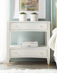 Modern History White Linen Nightstand