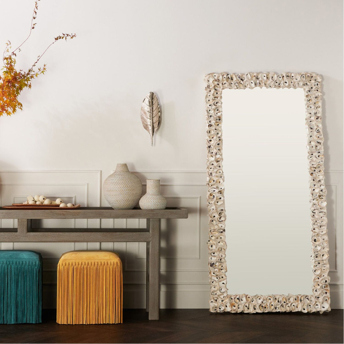 Made Goods Buford Dramatic Oyster Floor Mirror