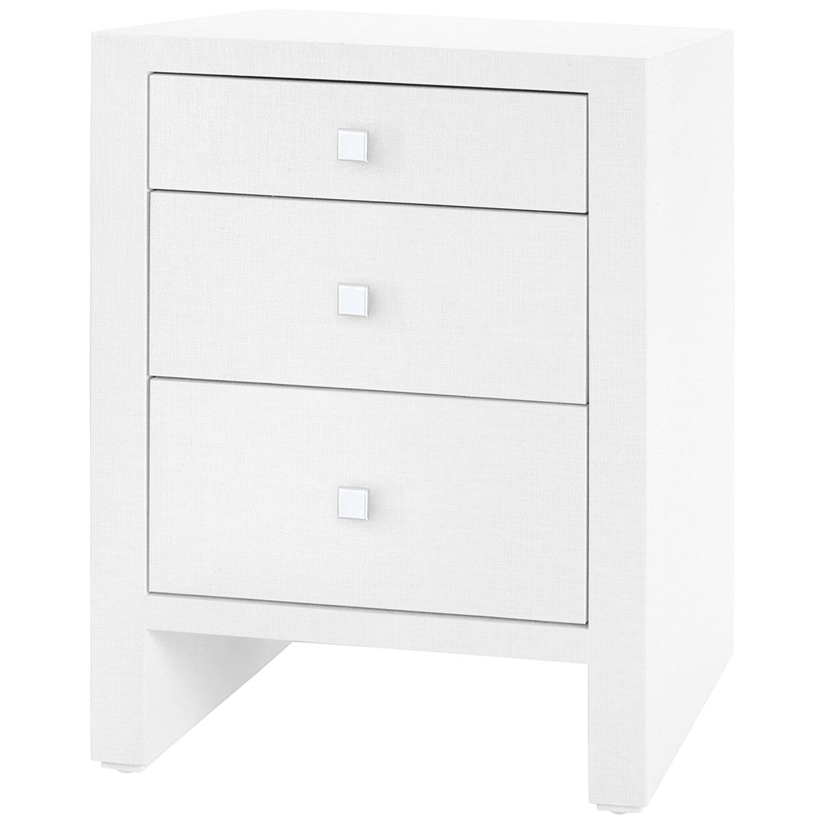 Villa &amp; House Morgan Grasscloth 3-Drawer Side Table in White