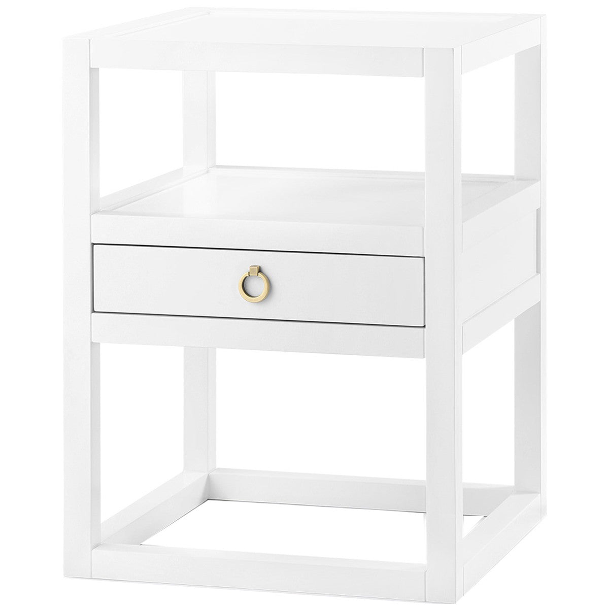 Villa &amp; House Newport 1-Drawer White Side Table