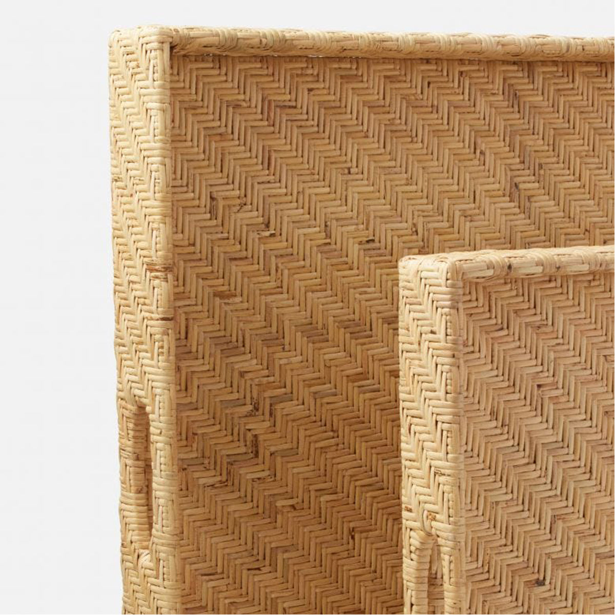 Made Goods Cadie Flat Rattan Rectangular Trays, 2-Piece Set