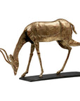 Villa & House Oryx Curved Horn Statue in Gold