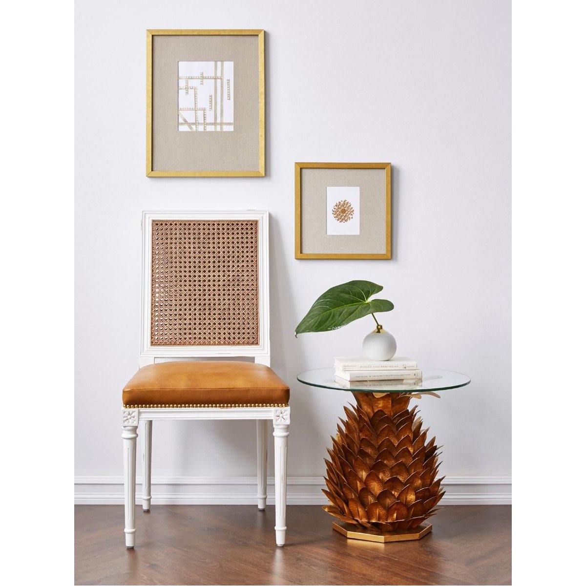 Villa &amp; House Pineapple Side Table, Clear Top