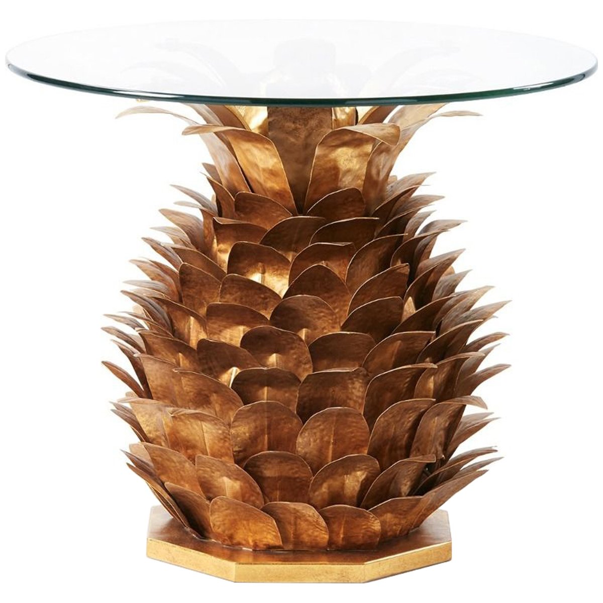 Villa &amp; House Pineapple Side Table, Clear Top