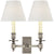 Visual Comfort French Double Library Sconce with Linen Shades