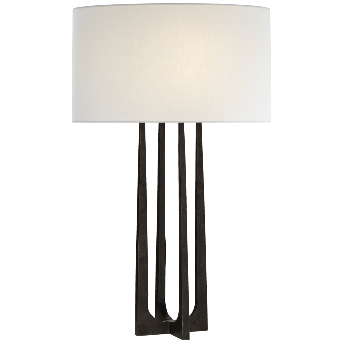 Visual Comfort Scala Hand-Forged Table Lamp with Linen Shade