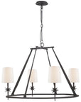 Visual Comfort Etoile Round Chandelier with Linen Shades