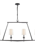 Visual Comfort Etoile Linear Chandelier with Linen Shades