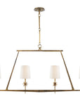 Visual Comfort Etoile Linear Chandelier with Linen Shades