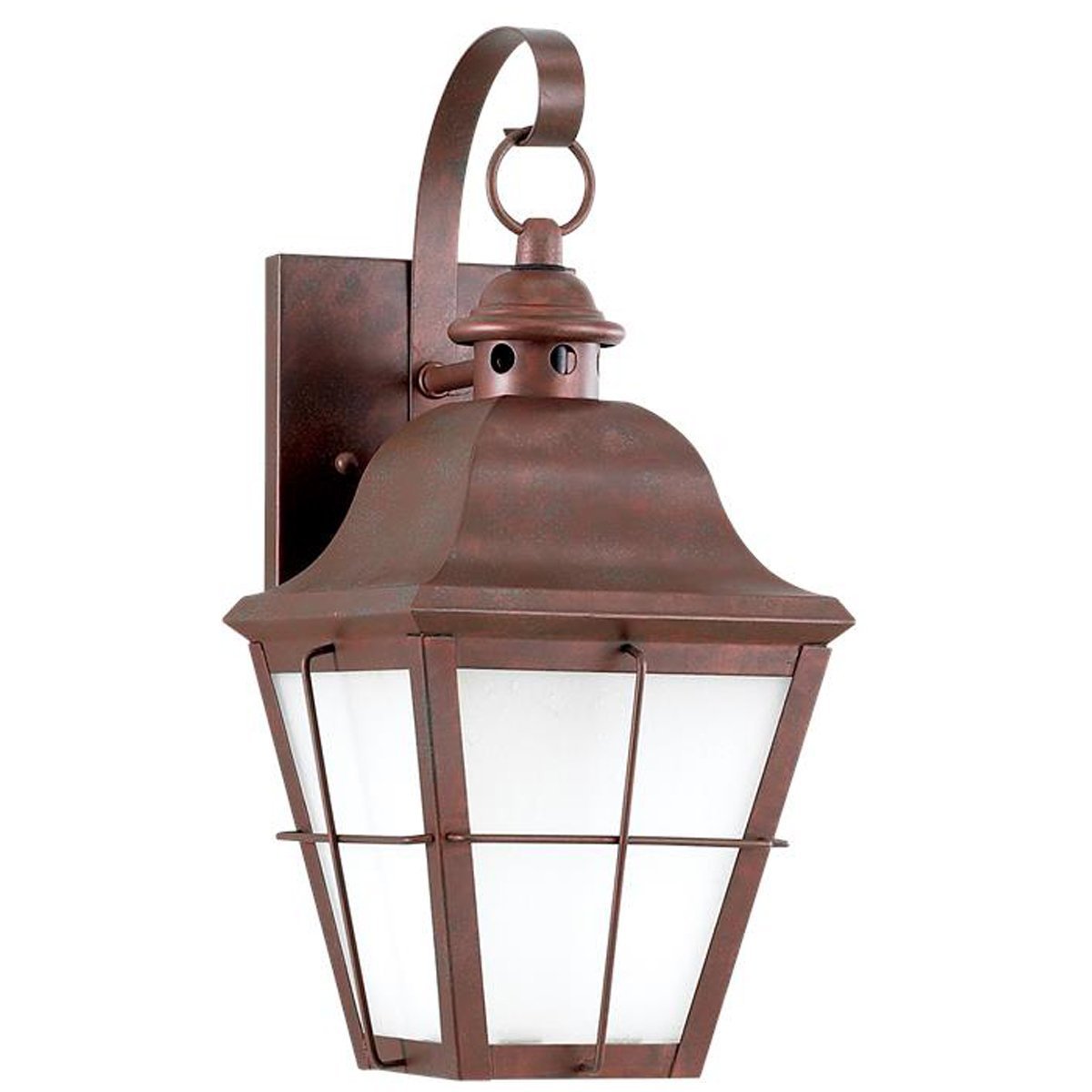 Sea Gull Lighting Frosted Seeded Glass One Light Outdoor Wall Lantern