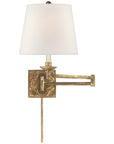 Visual Comfort Griffith Swing Arm Sconce with Linen Shade