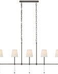 Visual Comfort Camille Medium Linear Chandelier with Linen Shades