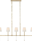 Visual Comfort Camille Medium Linear Chandelier with Linen Shades