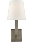 Visual Comfort Square Tube Single Sconce with Linen Shade