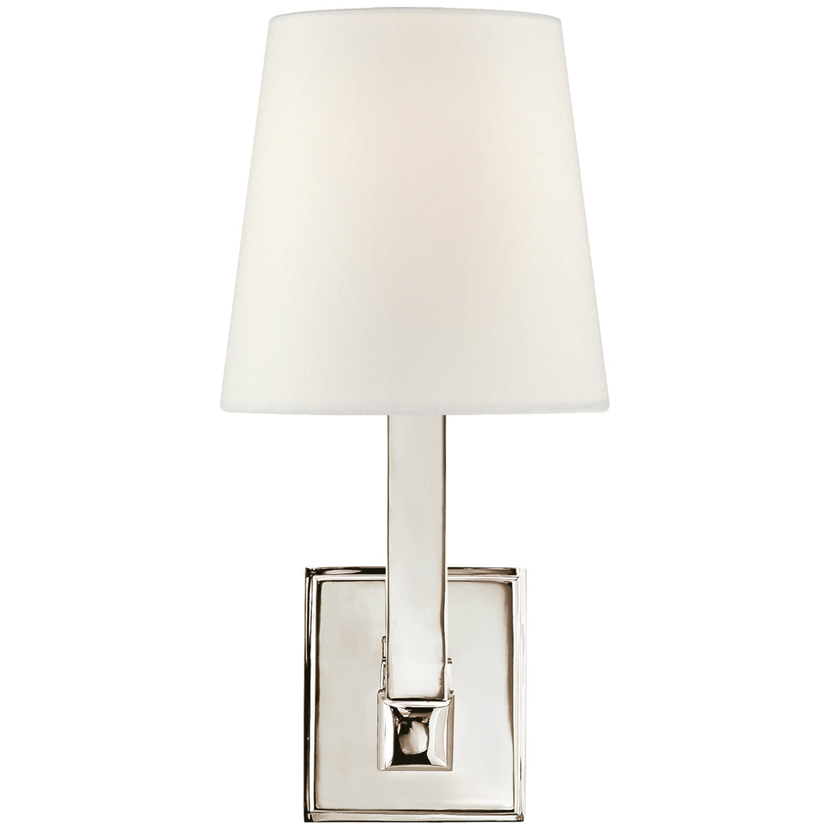 Visual Comfort Square Tube Single Sconce with Linen Shade