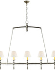 Visual Comfort Classic Linear Chandelier with Linen Shades