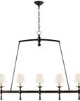 Visual Comfort Classic Linear Chandelier with Linen Shades