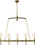 Visual Comfort Classic Linear Chandelier with Linen Shades