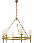 Visual Comfort Classic Ring Chandelier with Linen Shades