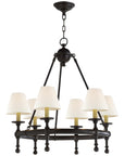 Visual Comfort Classic Mini Ring Chandelier with Linen Shades