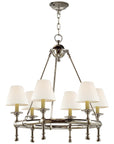 Visual Comfort Classic Mini Ring Chandelier with Linen Shades