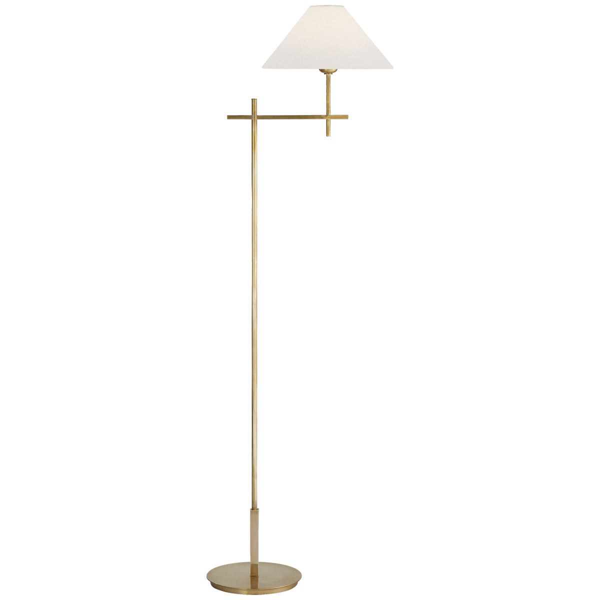 Visual Comfort Hackney Bridge Arm Floor Lamp with Linen Shade