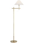 Visual Comfort Hackney Bridge Arm Floor Lamp with Linen Shade