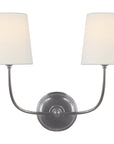 Visual Comfort Vendome Double Sconce with Linen Shade