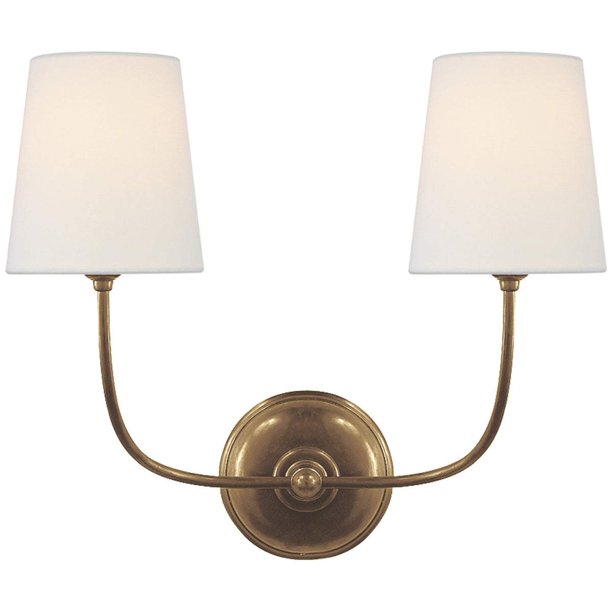 Visual Comfort Vendome Double Sconce with Linen Shade