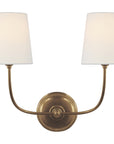 Visual Comfort Vendome Double Sconce with Linen Shade