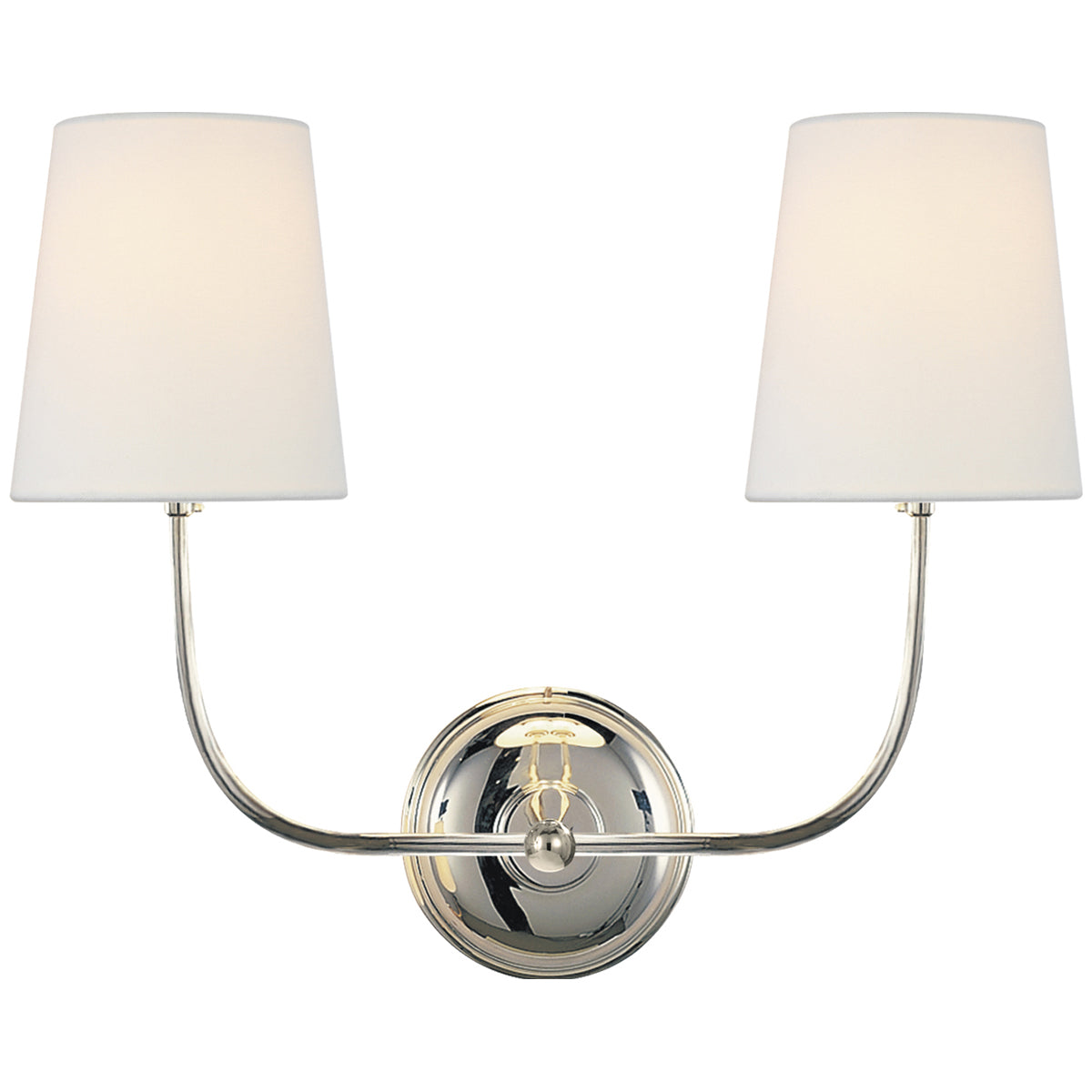 Visual Comfort Vendome Double Sconce with Linen Shade