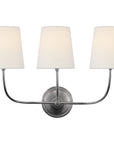 Visual Comfort Vendome Triple Sconce with Linen Shade